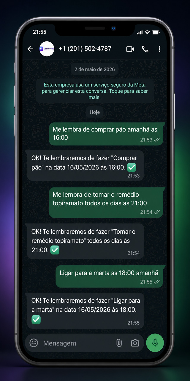 Demonstração MeLembraZap